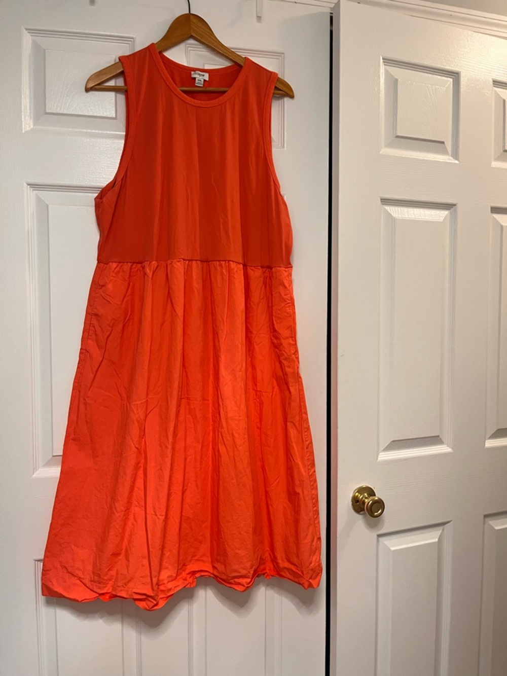 J. Crew Bright Orange Sleeveless Midi Dress XXL